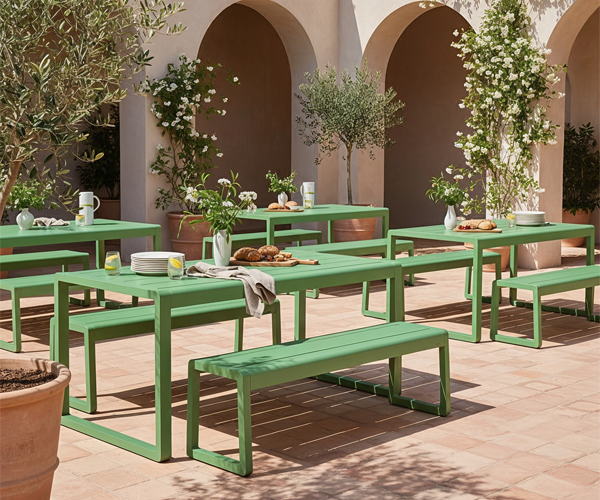 600x500_Luna Moss Green table and moss green luna bench