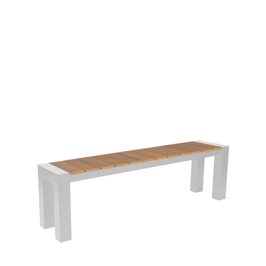 Cannes Aluminium Outdoor Bench with Polywood Top 150 x 35cm