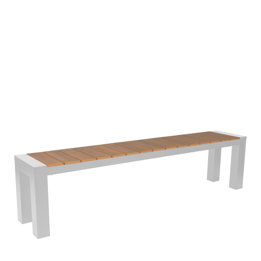 Cannes Aluminium Outdoor Bench with Polywood Top 185 x 35cm
